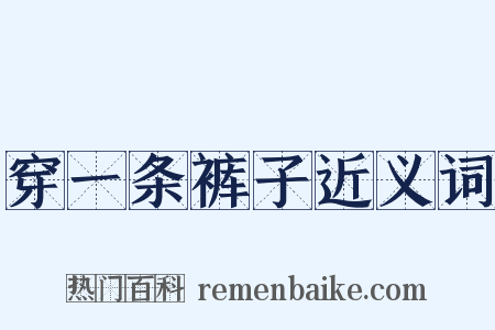 穿一条裤子近义词是什么意思的图片